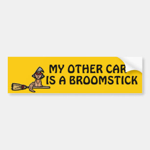 Autocollant De Voiture Broomstick d'équitation de chats d'Halloween