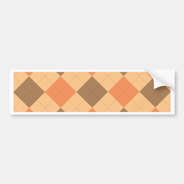 Autocollant De Voiture Brown and orange argyle pattern (Devant)