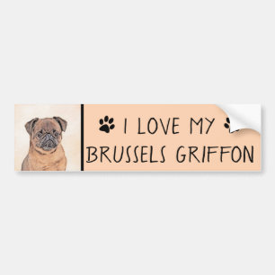Autocollant De Voiture Bruxelles Griffon Smooth Painting Original Chien A