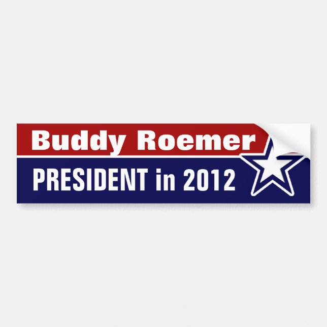 Autocollant De Voiture Buddy Roemer à la présidence en 2012 (Devant)