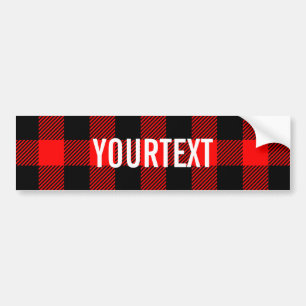 Autocollant De Voiture Buffle personnalisé Chèque Rouge Noir Plaid