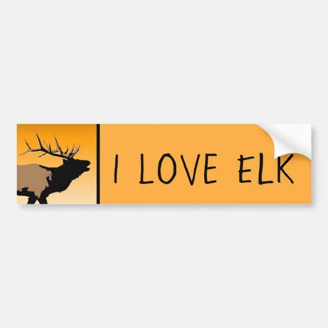 Autocollant De Voiture Bugling Elk at Sunset - Art original de la faune (Devant)