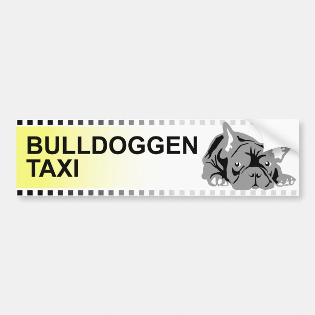 Autocollant De Voiture Bulldoggen Taxi (allemand) (Devant)