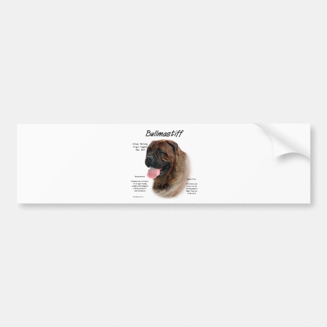 Autocollant De Voiture Bullmastiff (broche) (Devant)