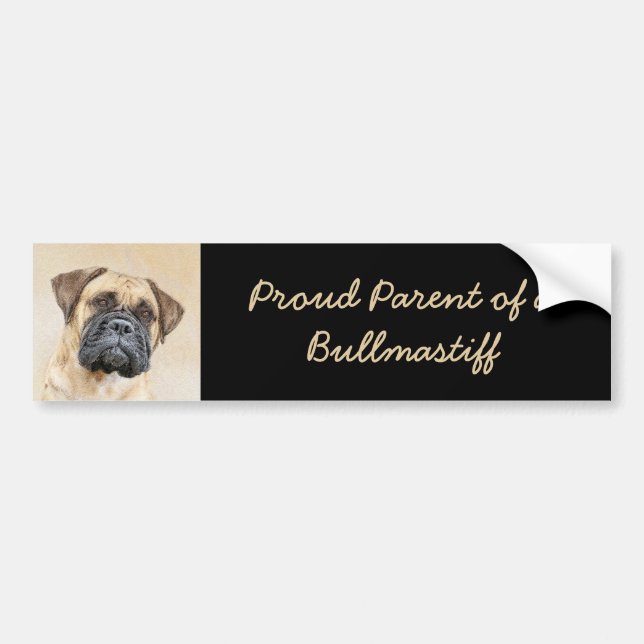 Autocollant De Voiture Bullmastiff Peinture - Joli chien d'origine art (Devant)