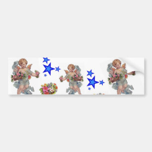 Autocollant De Voiture Bumper Sticker Angels Blue Stars