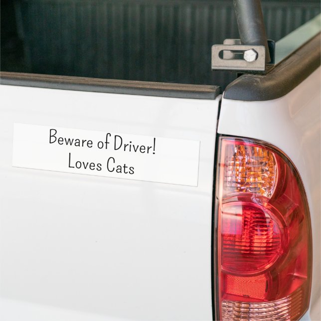 Autocollant De Voiture Bumper Sticker Beware of Driver Loves Cats  (Sur camion)