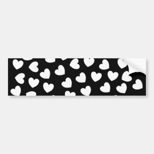 Autocollant De Voiture Bumper Sticker Black White Hearts