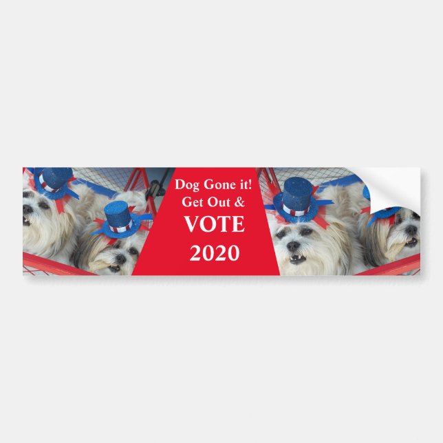 Autocollant De Voiture Bumper Sticker Chien L'A Fait ! VOTER (Devant)