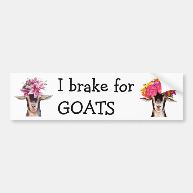 Autocollant De Voiture Bumper Sticker - I Brake For GOATS (Devant)