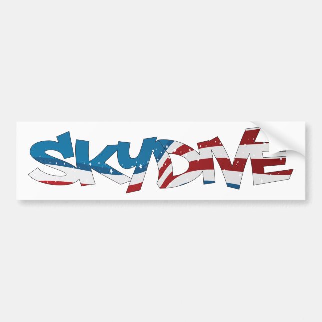 AUTOCOLLANT DE VOITURE BUMPER STICKER SKYDIVE USA (Devant)