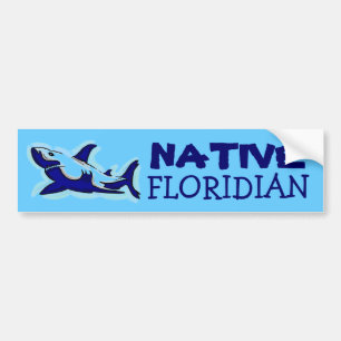 Autocollant De Voiture Bumpersticker à thème de requin bleu floridien aut