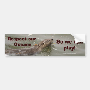 Autocollant De Voiture Bumpersticker anti-pollution Sea Otter