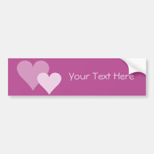 Autocollant De Voiture Bumpersticker Coeurs roses, personnaliser