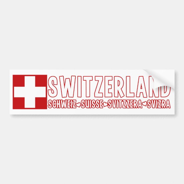Autocollant De Voiture Bumpersticker de la SUISSE (Devant)