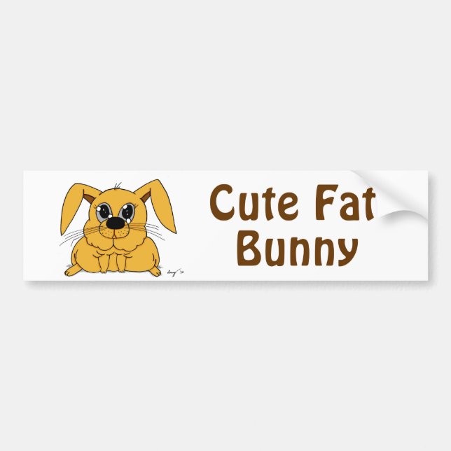 Autocollant De Voiture Bumpersticker de lapin gras (Devant)