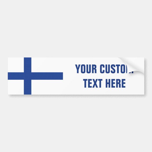 Autocollant De Voiture Bumpersticker finlandais de coutume de drapeau (Devant)