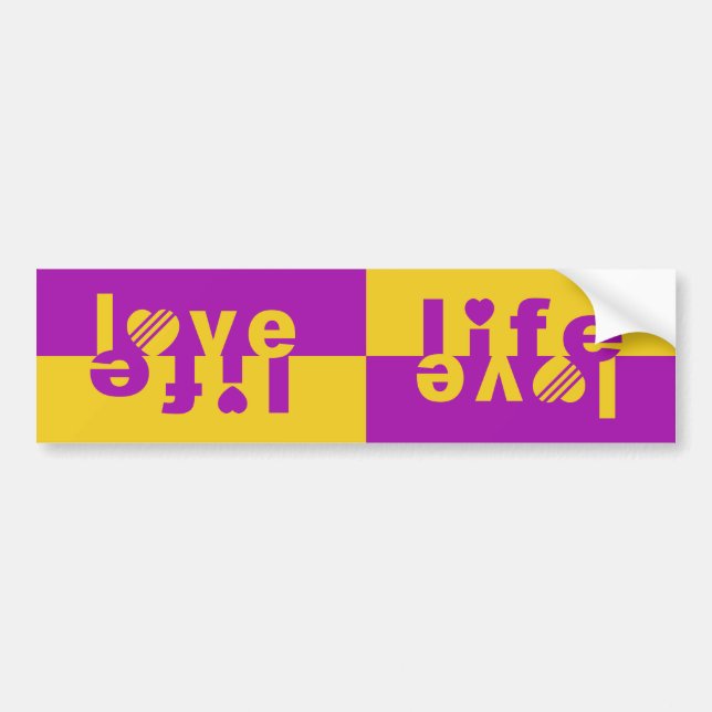 Autocollant De Voiture Bumpersticker LOVE LIFE (Devant)