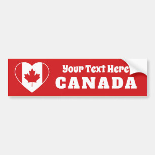 Autocollant De Voiture Bumpersticker personnalisé Canada Love