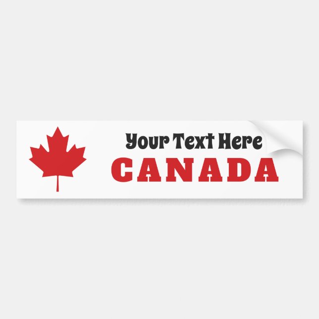 Autocollant De Voiture Bumpersticker personnalisé Feuille d'érable du Can (Devant)