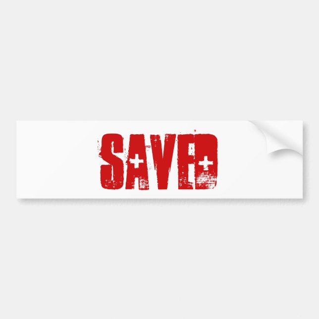 AUTOCOLLANT DE VOITURE BUMPERSTICKER SAUVÉ (Devant)