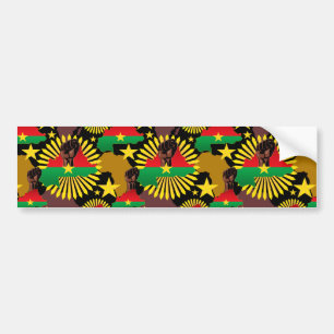 Autocollant De Voiture Burkina Faso Carte, drapeau et première révolution
