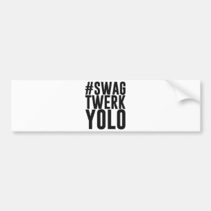 Autocollant De Voiture Butin Twerk Yolo de Hashtag