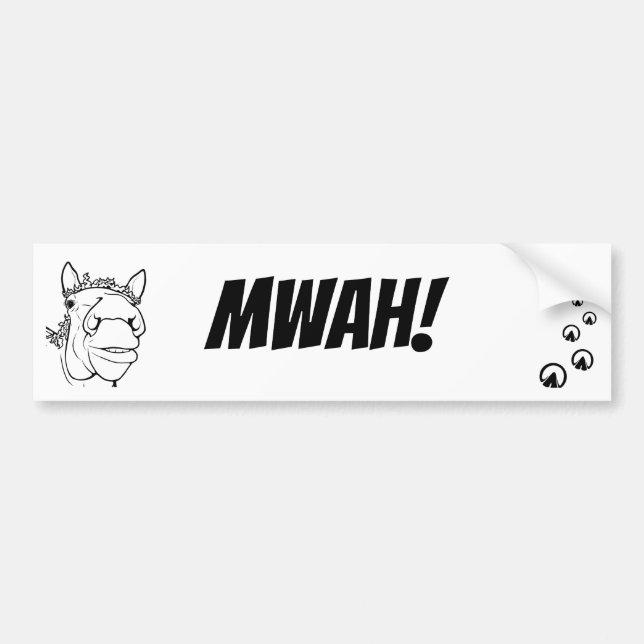 Autocollant De Voiture Cadeau drôle d'amateur de cheval Barn Banter Mwah  (Devant)
