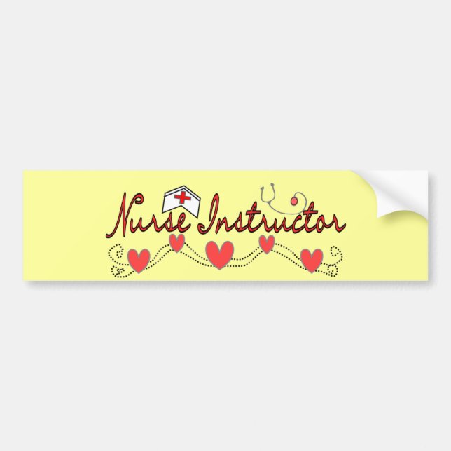 Autocollant De Voiture Cadeaux d'instructeur d'infirmière (Devant)