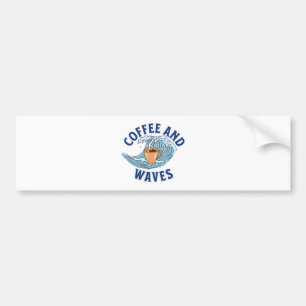 Autocollant De Voiture Café et Vagues