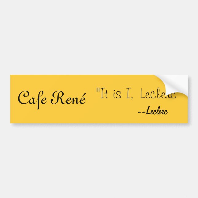 Autocollant De Voiture Café René (Devant)