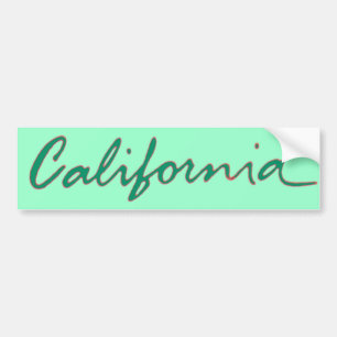 Autocollant De Voiture Californie vert thème écriture bumpersticker
