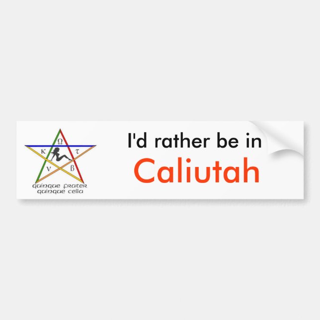 Autocollant De Voiture Caliutah Bumpersticker (Devant)