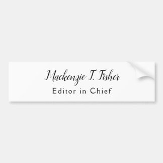 Autocollant De Voiture Calligraphie Classique Élégante Simple Blanche