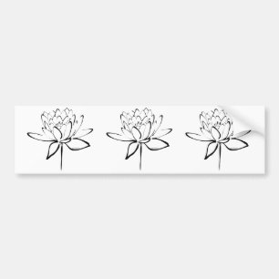 Autocollant De Voiture Calligraphie Lotus (Noir)