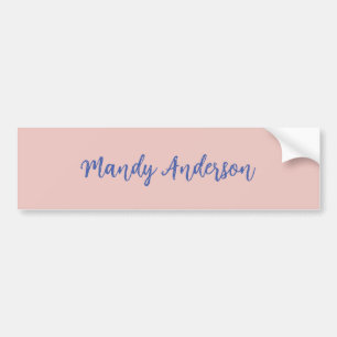 Autocollant De Voiture Calligraphie Rose Doré Élégant Simple Nom