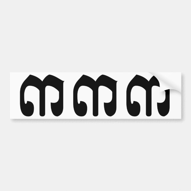 Autocollant De Voiture Cambodian Number 3 / Three / ៣ (Bei) Khmer Script (Devant)