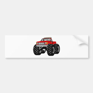 AUTOCOLLANT DE VOITURE CAMION DE MONSTRE ROUGE