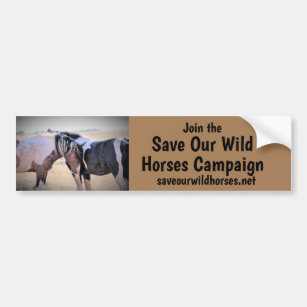 Autocollant De Voiture Campagne Sauvez nos chevaux sauvages