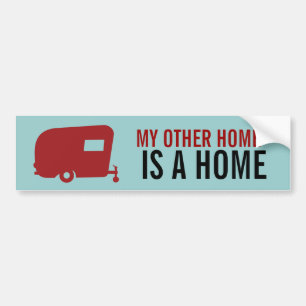 Autocollant De Voiture Campeur - mon autre maison - humour de remorque de