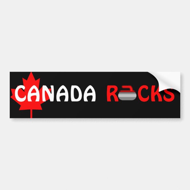 Autocollant De Voiture Canada Rocks - Curling (Devant)