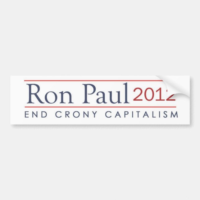Autocollant De Voiture Capitalisme de copain d'extrémité de Ron Paul 2012 (Devant)