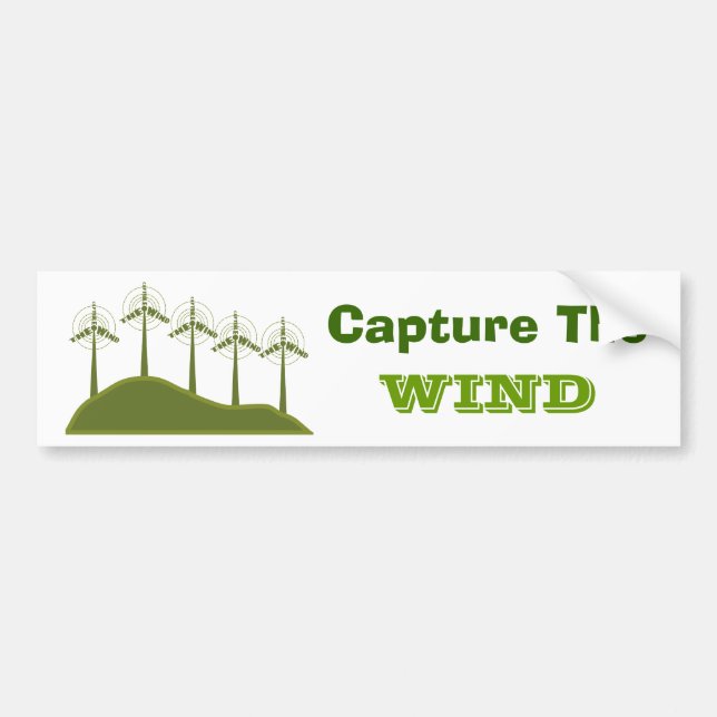 Autocollant De Voiture Capturez le vent Bumpersticker (Devant)