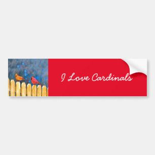 Autocollant De Voiture Cardinals on the Fence Painting - Art original