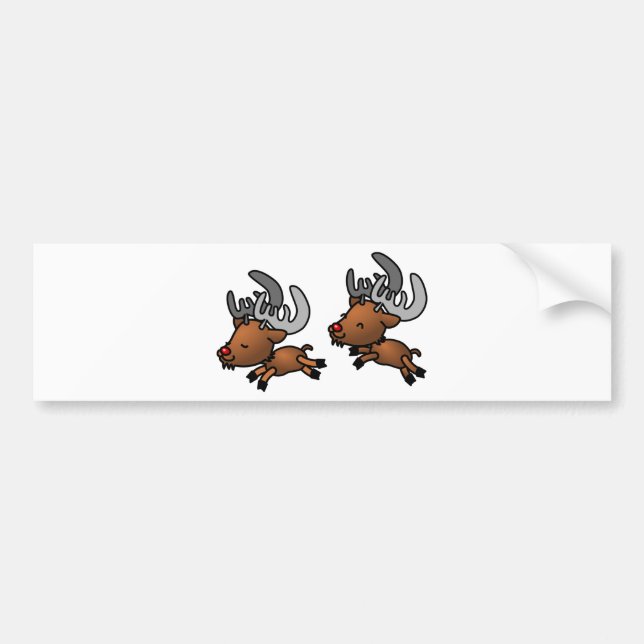 Autocollant De Voiture Caribou de Noël (Devant)