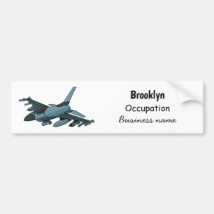 Autocollant De Voiture Caricature d'avion de chasse militaire