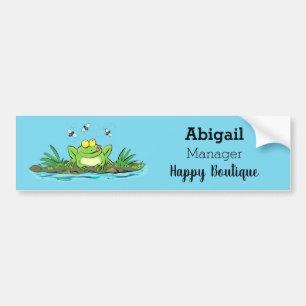 Autocollant De Voiture Caricature de grenouille vert mignon