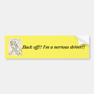 Autocollant De Voiture Caricature en jaune pour femme en état d'anxiét
