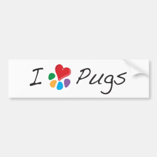 Autocollant De Voiture Carlins animaux de coeur de Lover_I