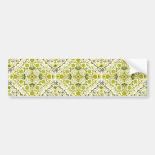Autocollant De Voiture Carreaux de fleurs en vert